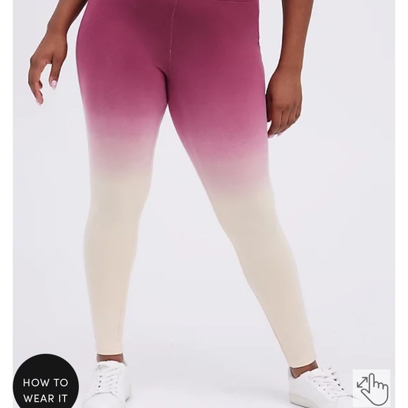 Torrid dip dye red and tan leggings size 3X - Picture 3 of 5